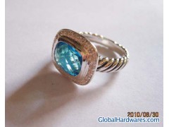 David Yurman 8x10mmBlue Topaz Noblesse Ring图1
