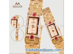 Gold Couple Watch with Red Diamonds图1