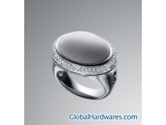 David Yurman White Agate DY Signature Oval Ring图1