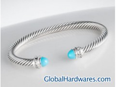 David Yurman Bracelet,5mm Turquoise Silver Ice Bracelet图1