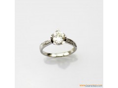 925 Sterling Silver Jewelry Clear Cubic Zircon Ring (AA007)图1