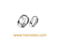Tungsten ring faceted wedding band set图1
