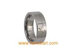 Tungsten ring with zircon stone图1