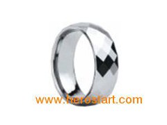 Hot sales faceted shiny tungsten ring图1