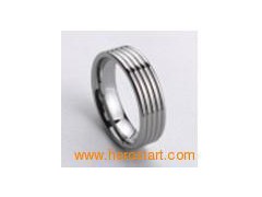 Simple lines tungsten ring图1