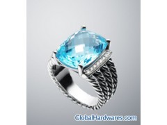 David Yurman 16x12mm Blue Topaz Wheaton Ring图1