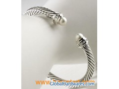 David Yurman Sterling Silver 5mm Pearl Bracelet图1