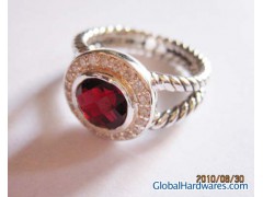 8mm Garnet Petite Albion Ring图1