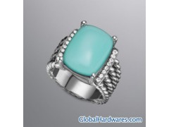 David Yurman Wheaton Ring, Aqua Chalcedony, 16x12mm图1