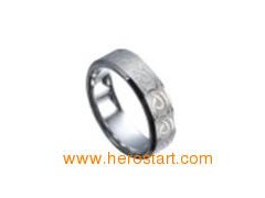 Celtic knot laser engraving Tungsten Ring图1