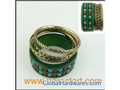 2012 New Arrivals !Colourful Golden Wood Lady Fashion  Bangle Set, Fashion Bangle Accessory图1