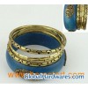 Wholesale Wooden Gold-plated Alloy Lady Bangle Set, Ethnic Wood Alloy Jewelry