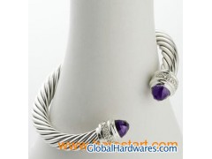 David Yurman 7mm Amethyst Silver Ice Bracelet图1