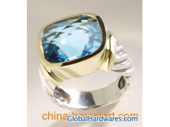 David Yurman Ring,Large Blue Topaz Noblesse Ring图1