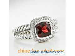 David Yurman Jewelry,7mm Garnet Petite Albion Ring图1
