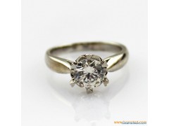 925 Sterling Silver Round Cut Cubic Zircon Ring (F09)图1