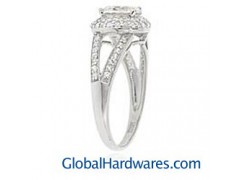 Sterling Silver Round-cut Cubic Zirconia Bridal Engagement Ring图1