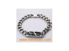 Black and shiny hollow tungsten bracelet图1