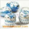 PB0002 Blue Hand printed Porcelain beads