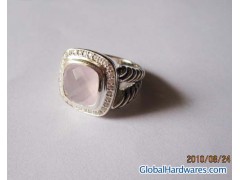 David Yurman 11mm rose quartz ablion ring图1