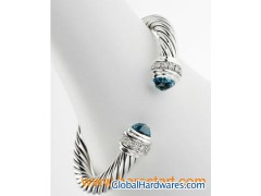 David Yurman 7mm Blue Topaz Silver Ice Bracelet图1