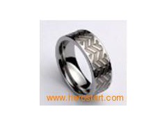 Plain shape engraving tyre Tungsten Ring图1