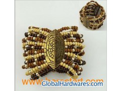 Antique Wooden Beaded Lady Bracelet, Antique Lady Accessory图1