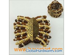 Antique Wooden Beaded Lady Bracelet, Antique Lady Accessory图1