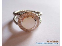 David Yurman 8mm White Agate Petite Albion Ring图1