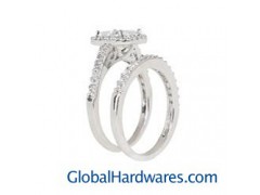 Silver Asscher cut Clear Cubic Zirconia Bridal-inspired Ring图1