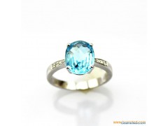 Fashion Jewelry 925 Silver Oval Cubic Zircon Ring (F06)图1