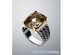 David Yurman 16x12mm Smoky Quartz Wheaton Ring图1