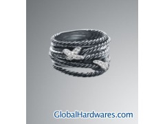 David Yurman  Pave Diamond Crossover  Double X Ring图1