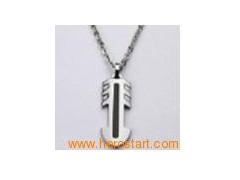 Love arrow carbon fibre wedding tungsten pendant图1