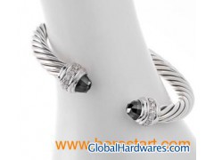 David Yurman 7mm Black Onyx Silver Ice Bracelet图1