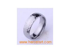Hammered Tungsten ring图1