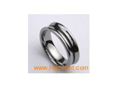 Grooved tungsten ring man's band图1