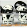 PB0007 Black Hand printed Porcelain beads