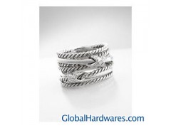 David Yurman Ring,David Yurman Pave Diamond Crossover Double X Ring图1
