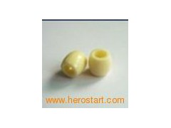 11*12mm Opaque Light Yellow Barrel Beads图1