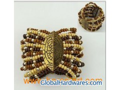 Antique Wooden Beaded Lady Bracelet, Antique Lady Accessory图1