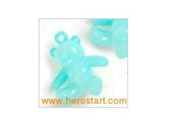 Blue 35X33X16mm Teddy Bear Acrylic Beads AR0192图1