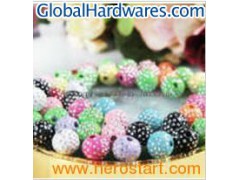 Round Plastic Beads With Reinstones图1