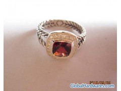 David Yurman 7mm Garnet Petite Albion Ring图1