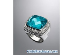 David Yurman 20mm Blue Topaz Albion Ring图1