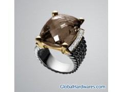 David Yurman 20x15mm Smoky Quartz Wheaton Ring图1
