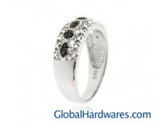 Sterling Silver Black Diamond Ring,fashion jewelry图1