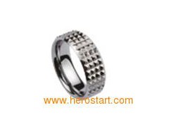 New design tungsten ring faceted edge图1
