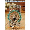 iPhone4 Full Diamond Transparent 3D Case Pride of Peacock