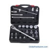 23-pc 3/4” Dr. Socket Wrench Set CR-V  (6-point model, metro combination)